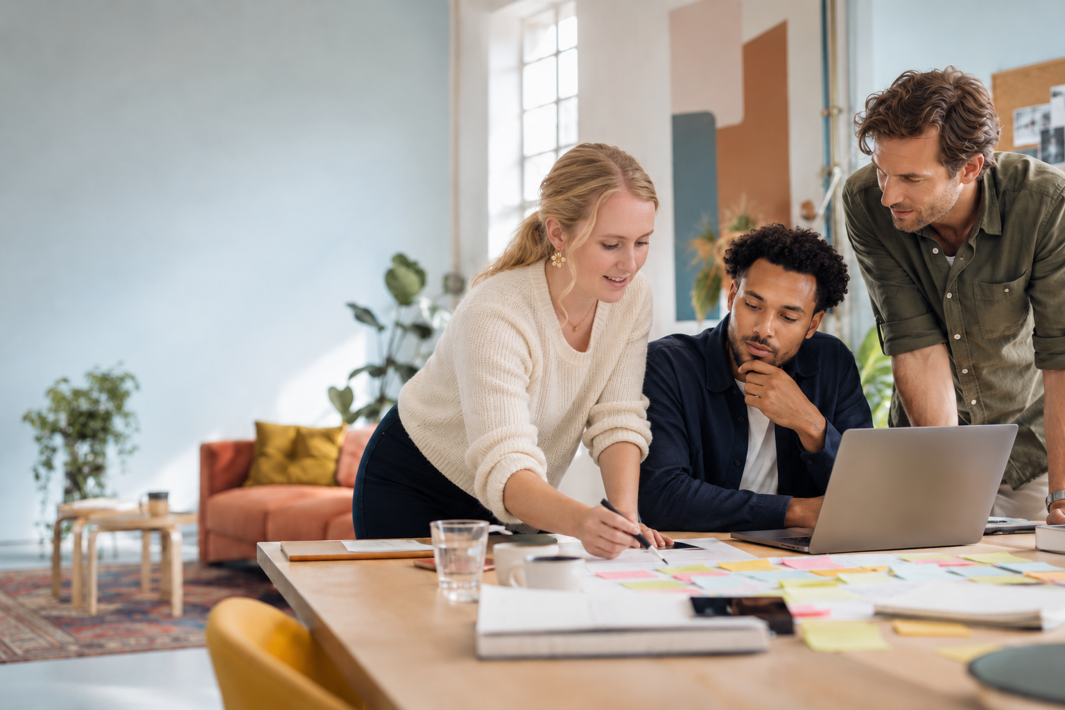 Team dat samen een werkproces analyseert